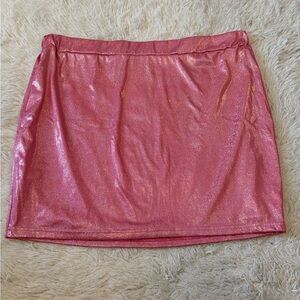 Glittery Pink Mini Skirt